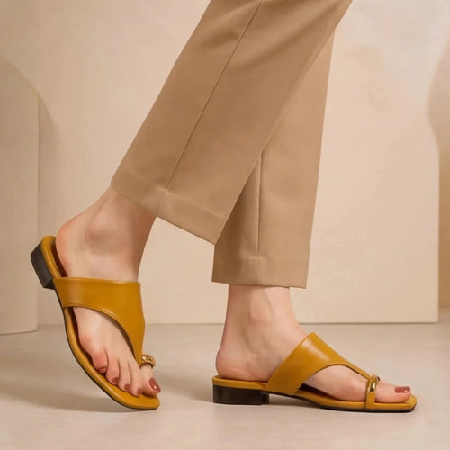 Sandales Brides Croisées Moutarde — vue 2