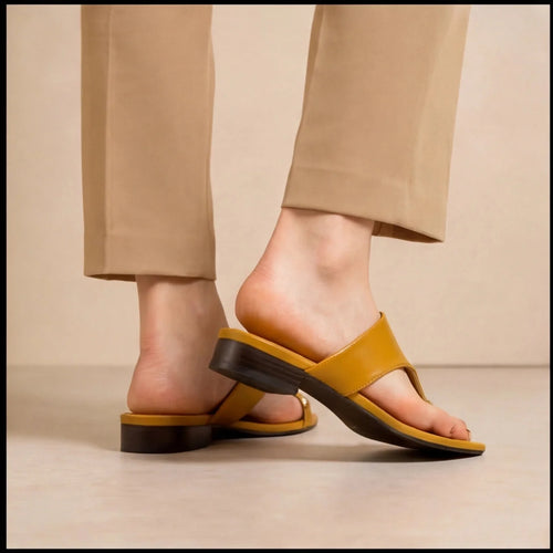 Sandales Brides Croisées Moutarde — vue 4