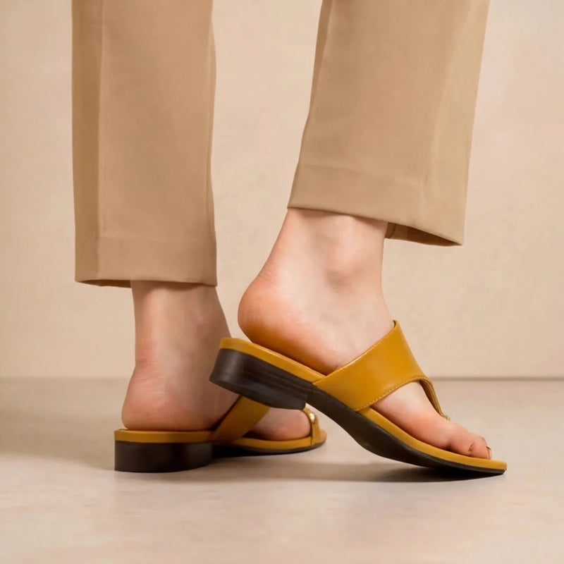 Sandales Brides Croisées Moutarde — vue 4