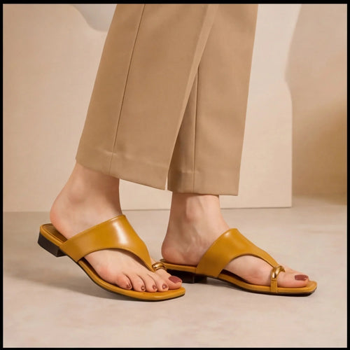 Sandales Brides Croisées Moutarde — vue 5