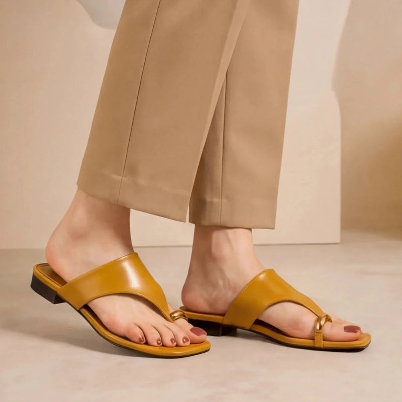Sandales Brides Croisées Moutarde — vue 5