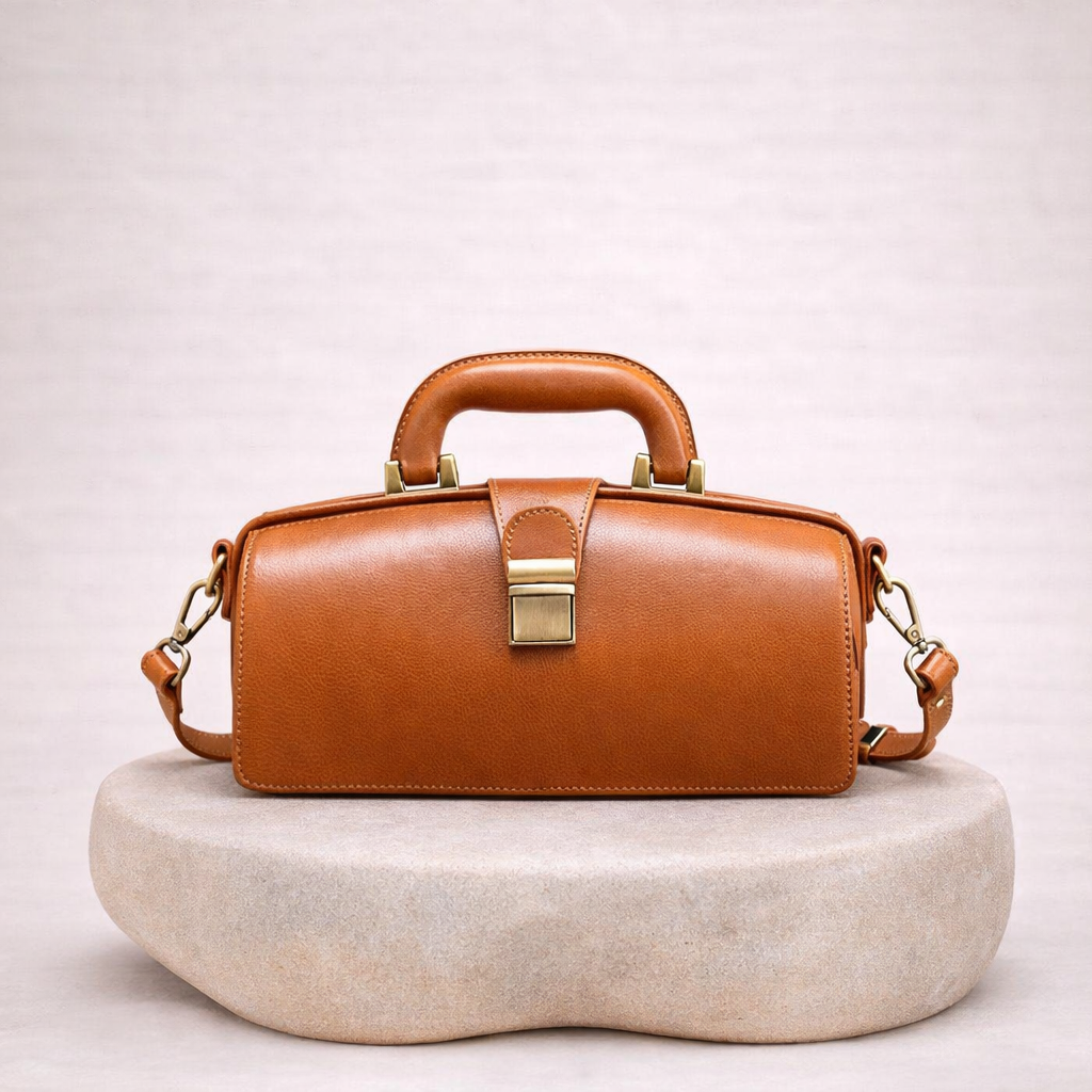 Sac à main cuir premium iconique — celeste sole vue face - Sakiwé