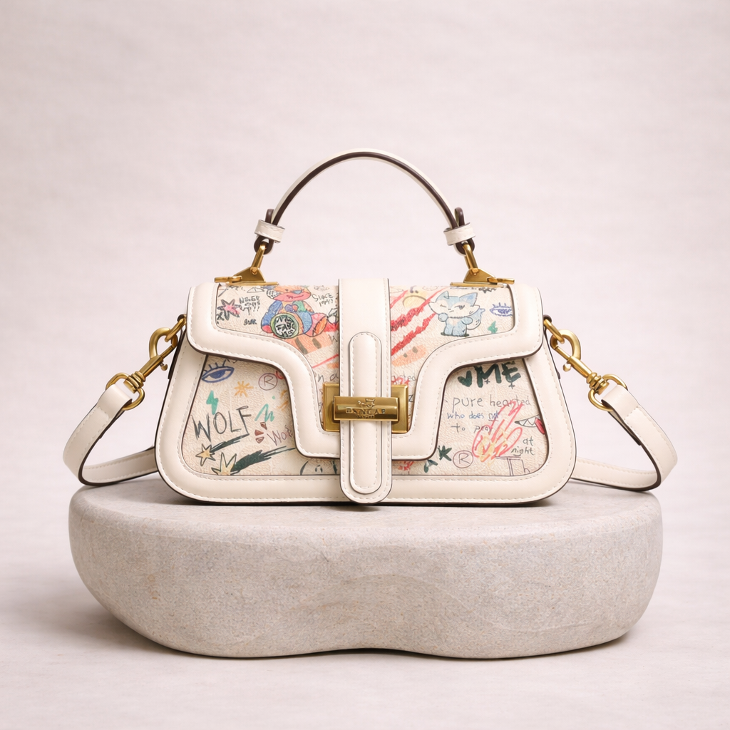 Sac à Main Cuir Pleine Fleur Limitee vue face - Sakiwé