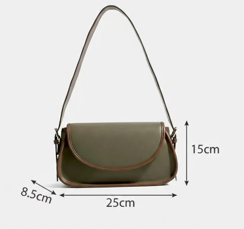 Sac à main ou Épaule Besace Lignes Épurées Vert Olive _ SAKIWE