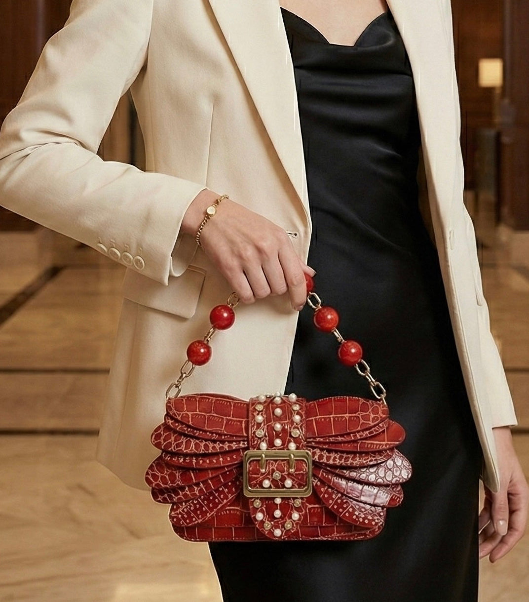 Sac à main Libellule avec détails en Perles _ SAKIWE