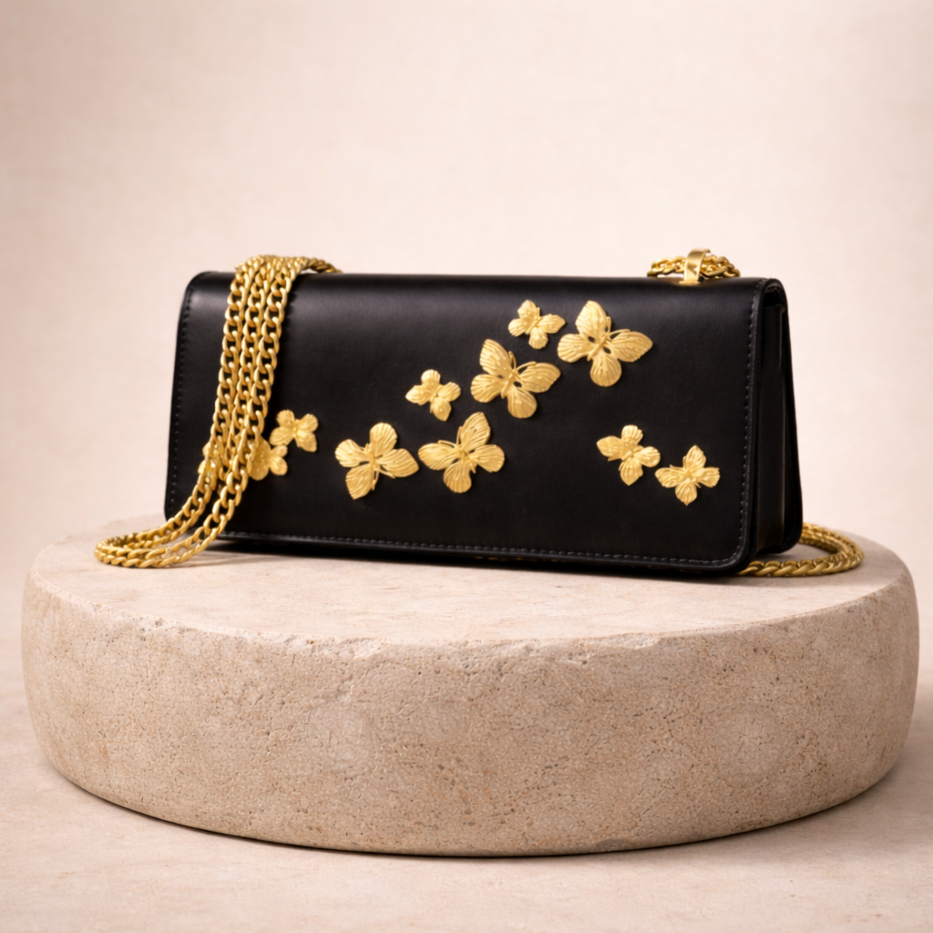 Sac à Main Cuir Pleine Fleur Rectangulaire vue profil - Sakiwé