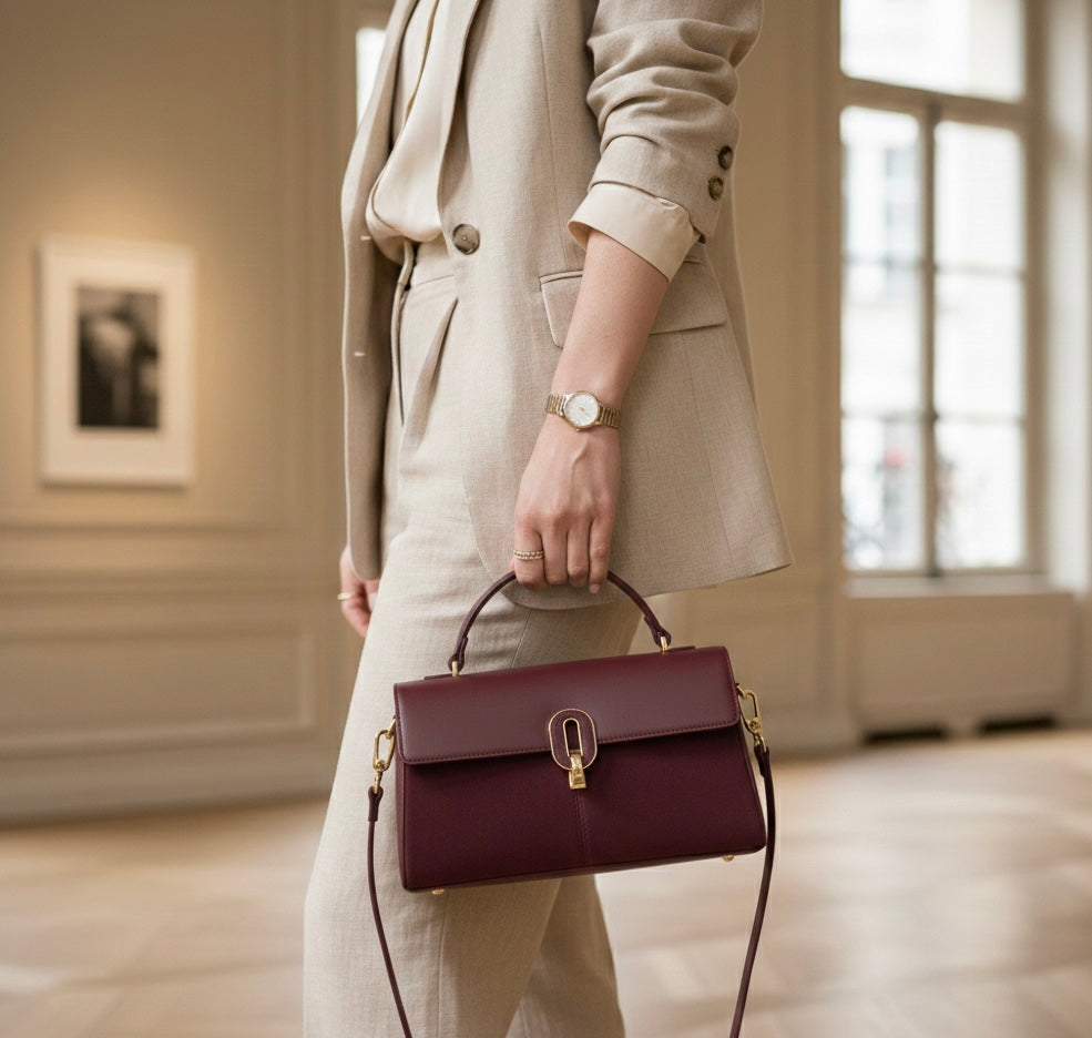 Sac à Main Cuir Pleine Fleur Daim vue 12 - Sakiwé