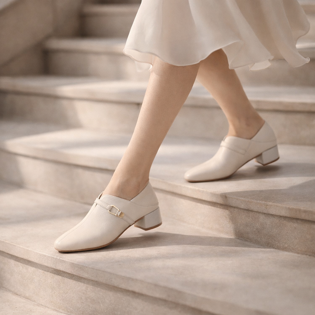 Escarpins à Talon carré Bas – Élégance et Confort Style "monk strap"