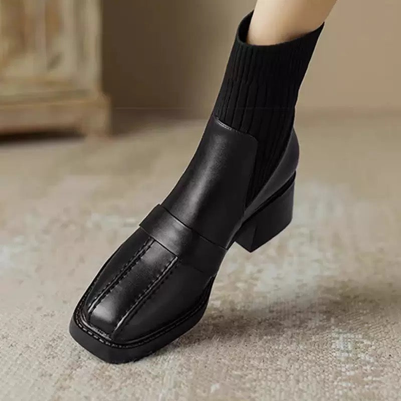 Bottines Cuir Talon Carré Mors vue 9 - Sakiwé