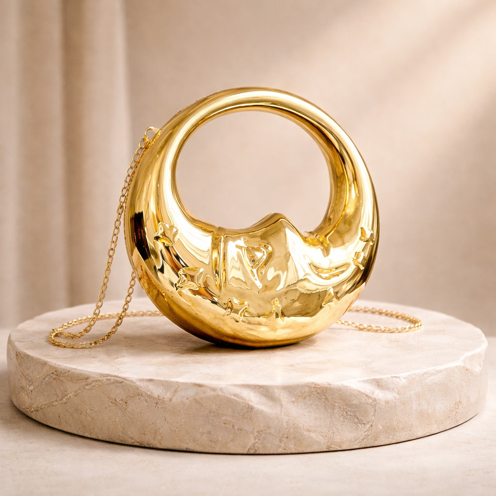 Sac à main UG Demi Lume doré effet miroir _ SAKIWE