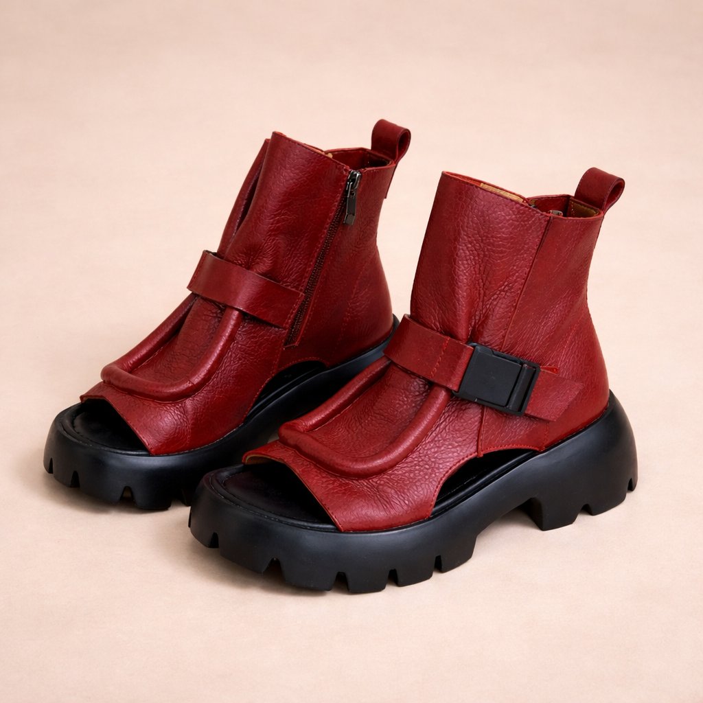 Sandales Cuir Confort Tupper vue face - Sakiwé