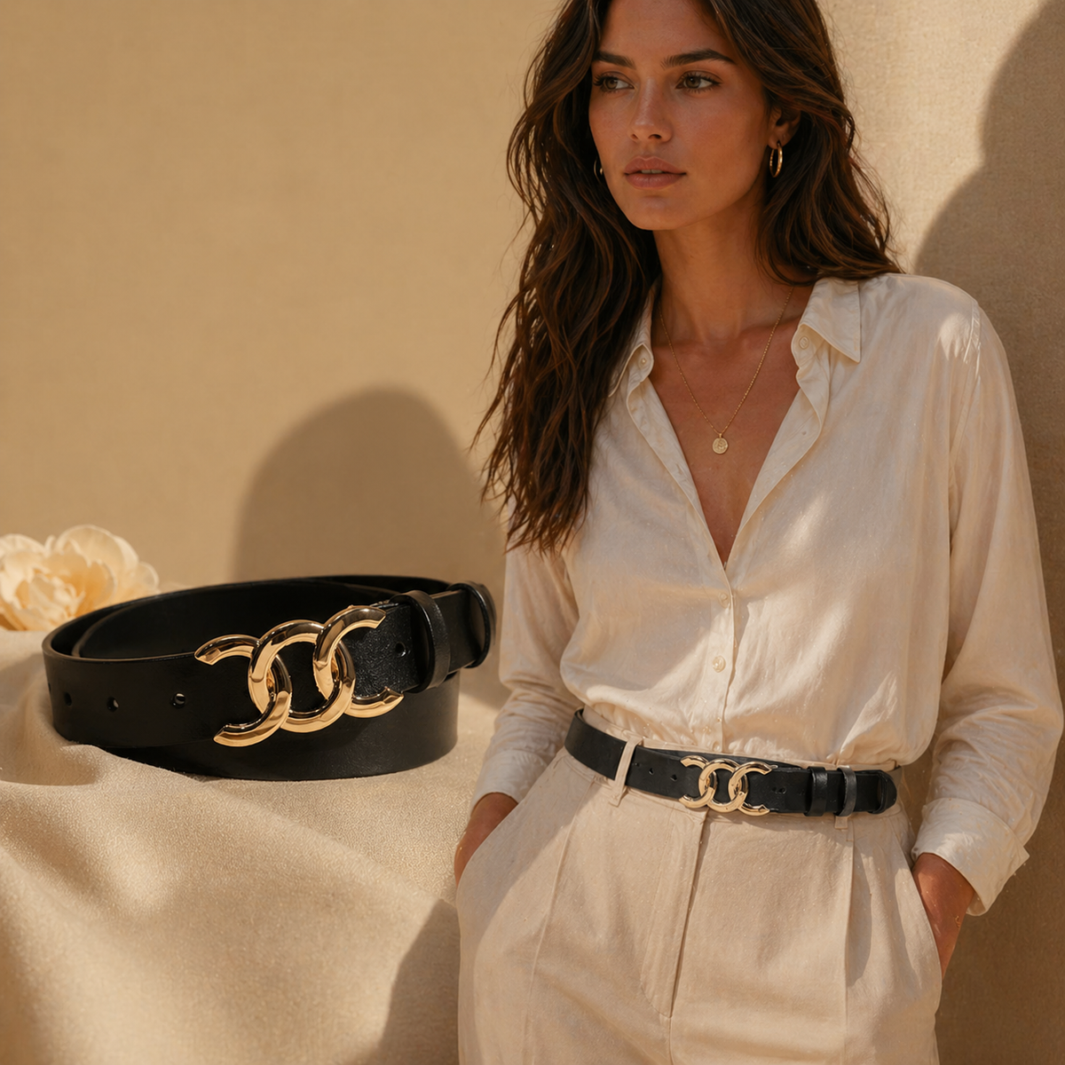 Ceinture structuree boucle signature