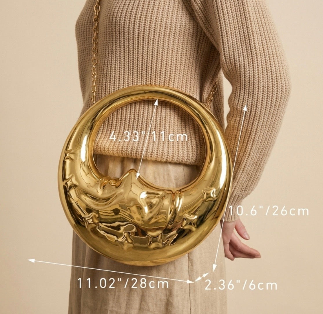 Sac à main UG Demi Lume doré effet miroir _ SAKIWE