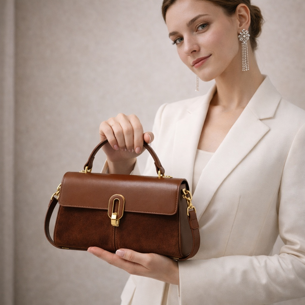 Sac à Main Cuir Pleine Fleur Daim vue 8 - Sakiwé