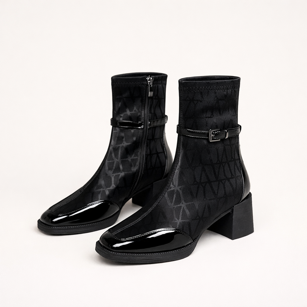 Bottines Femme Fatale Collection hivernale– Bout Carré & Finition Laquée