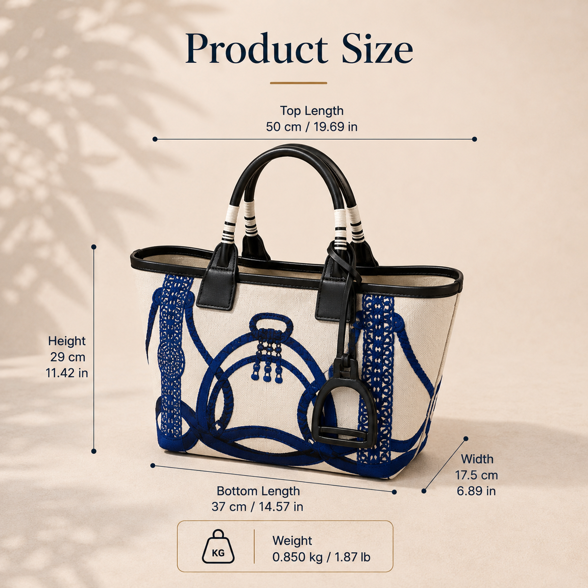 Sac en toile et cuir graphique Ahossi