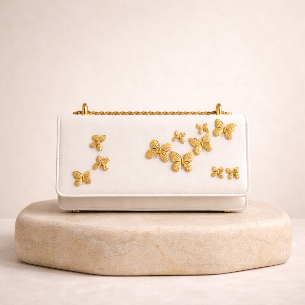 Sac à Main à Papillon doré Luxe Moderne _ SAKIWE