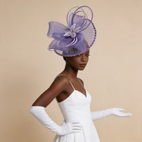 Bibi violet lavande à fleur, résille et volutes, vue 5