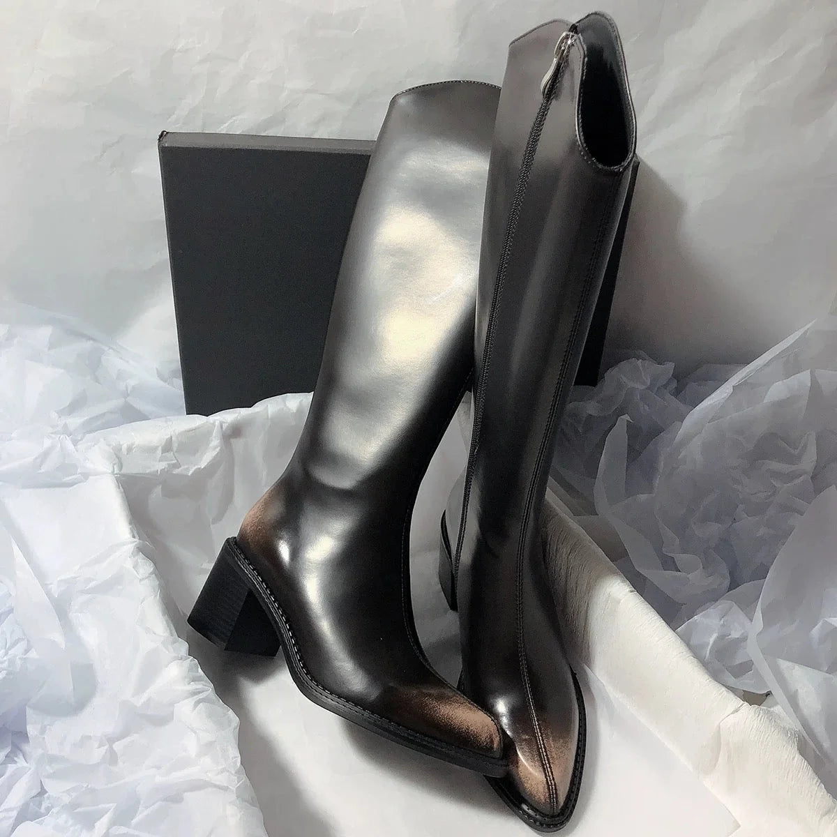 Bottes Cavalières Aspect Patiné — vue 4