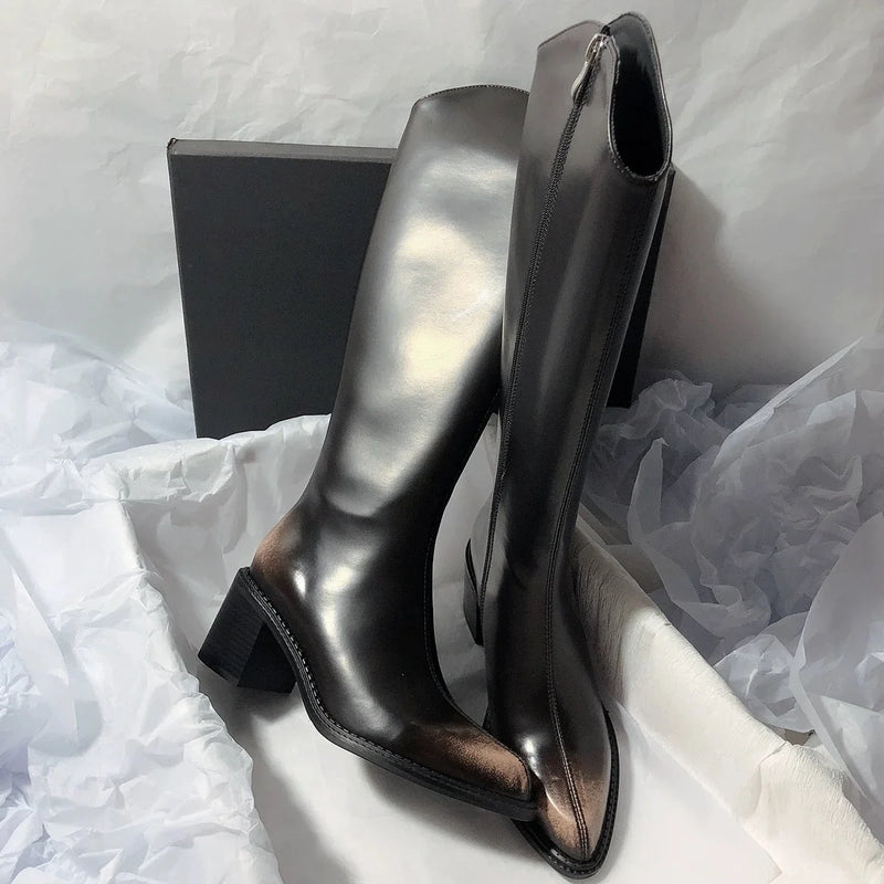 Bottes Cavalières Aspect Patiné — vue 4
