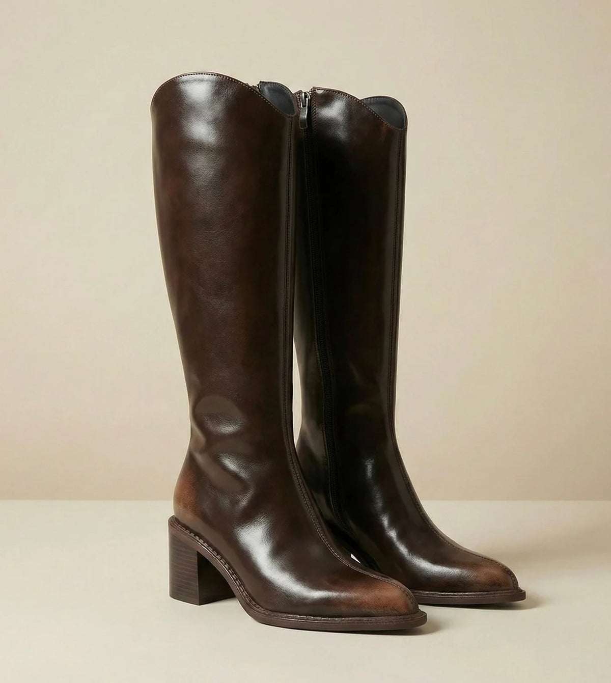 Bottes Cavalières Aspect Patiné — vue 7