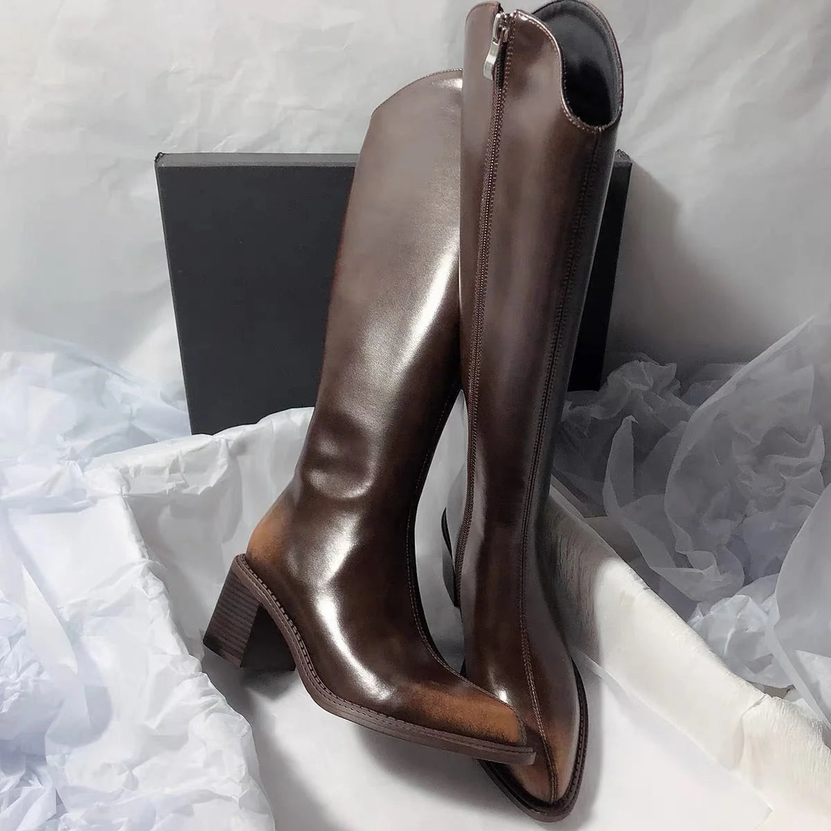 Bottes Cavalières Aspect Patiné — vue 10
