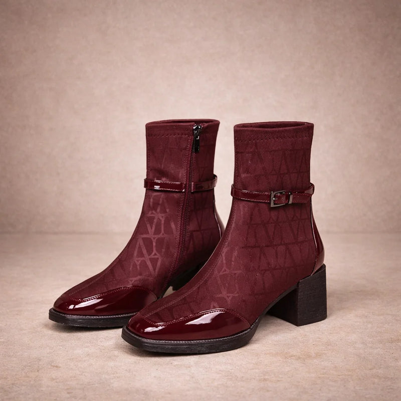 Bottines Laquées Bout Carré Noires — vue 1