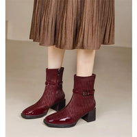 Bottines Laquées Bout Carré Noires — vue 3