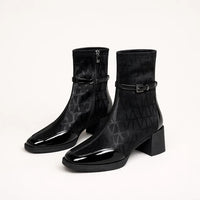 Bottines Laquées Bout Carré Noires — vue 5