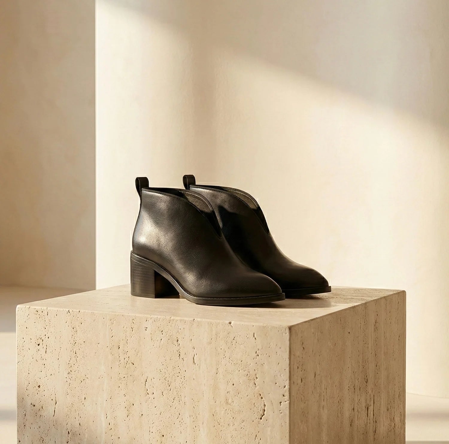 Bottines Talon Carré Découpe V — vue 5 Image