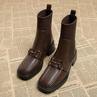 Bottines Talon Carré Détail Mors — vue 7
