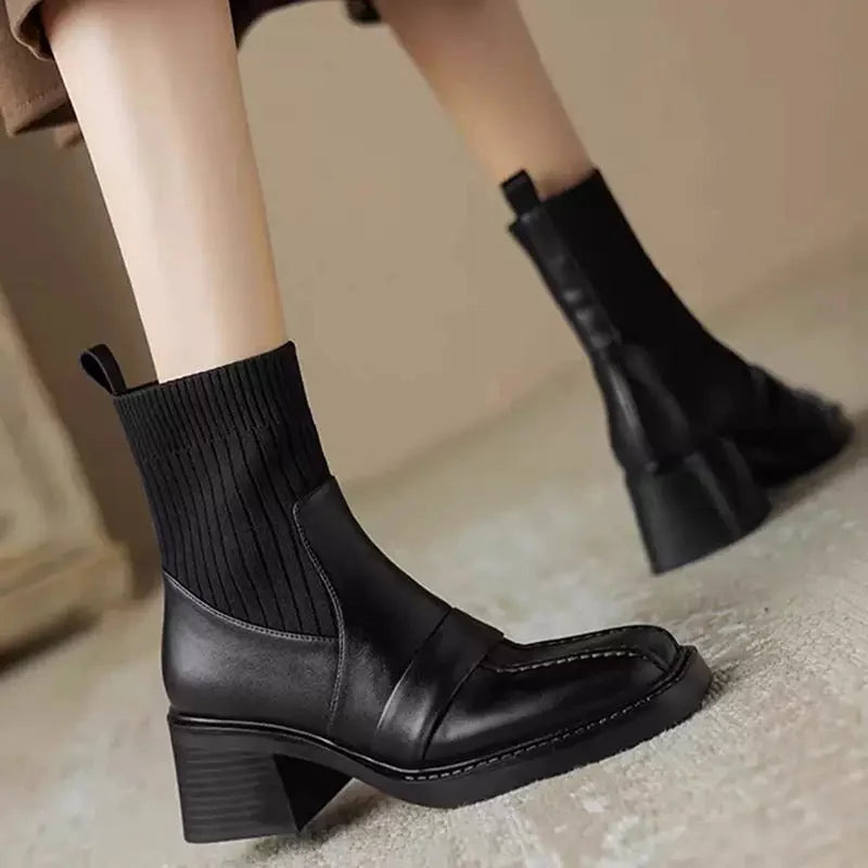 Bottines Talon Carré Détail Mors — vue 8