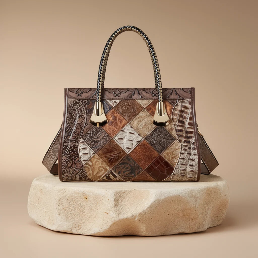 Cabas Patchwork Imprimé Exotique — vue 1