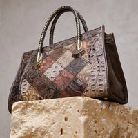 Cabas Patchwork Imprimé Exotique — vue 3