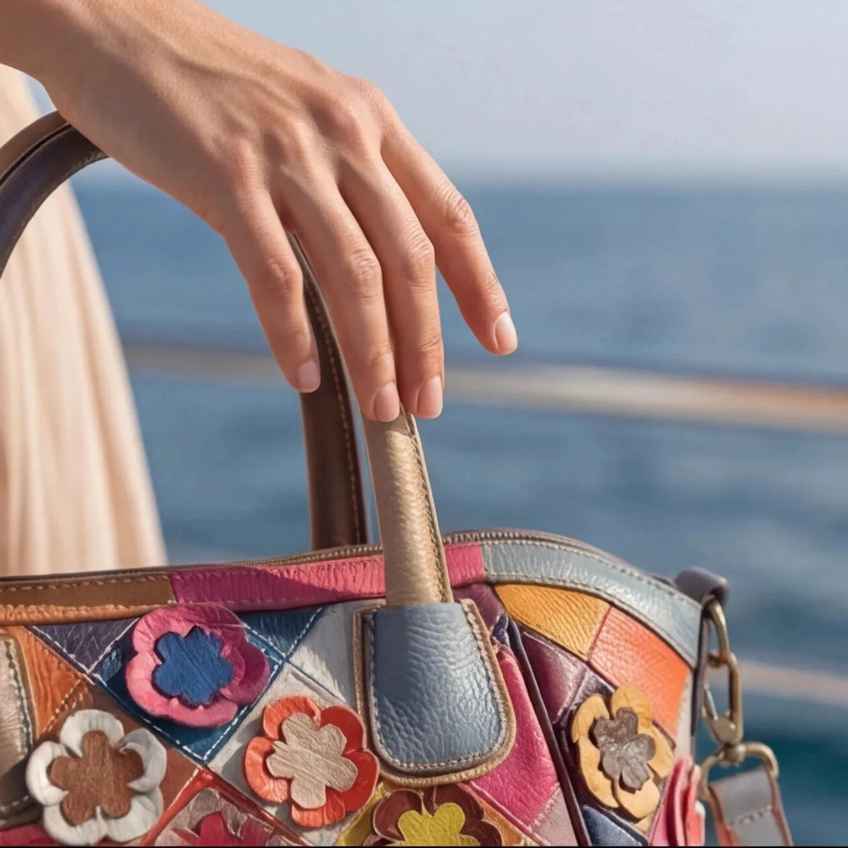 Cabas Patchwork Motifs Floraux — vue 4