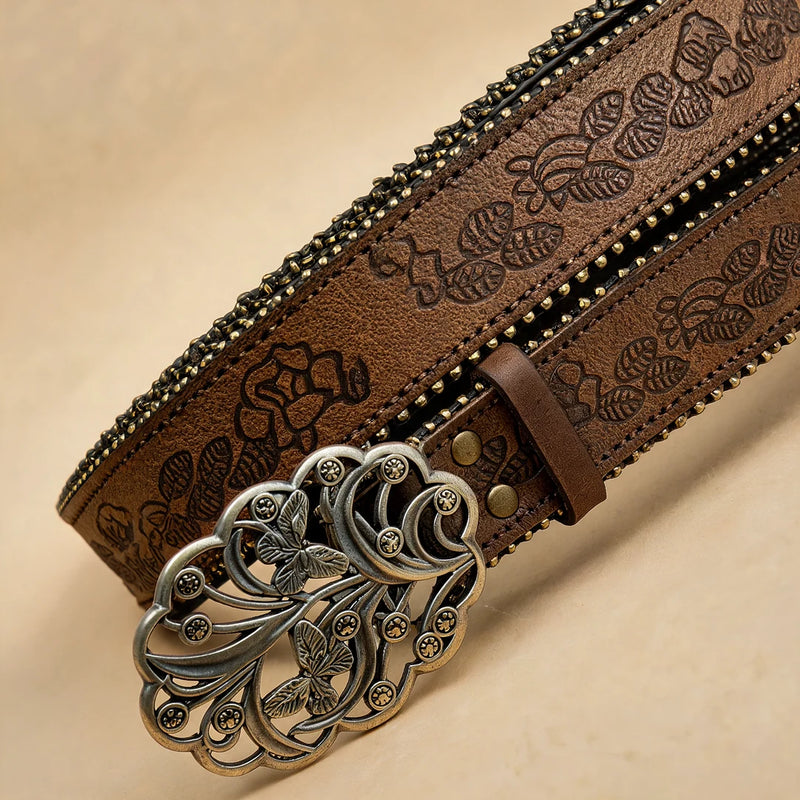 Ceinture SAKIWE détail texture cuir noir