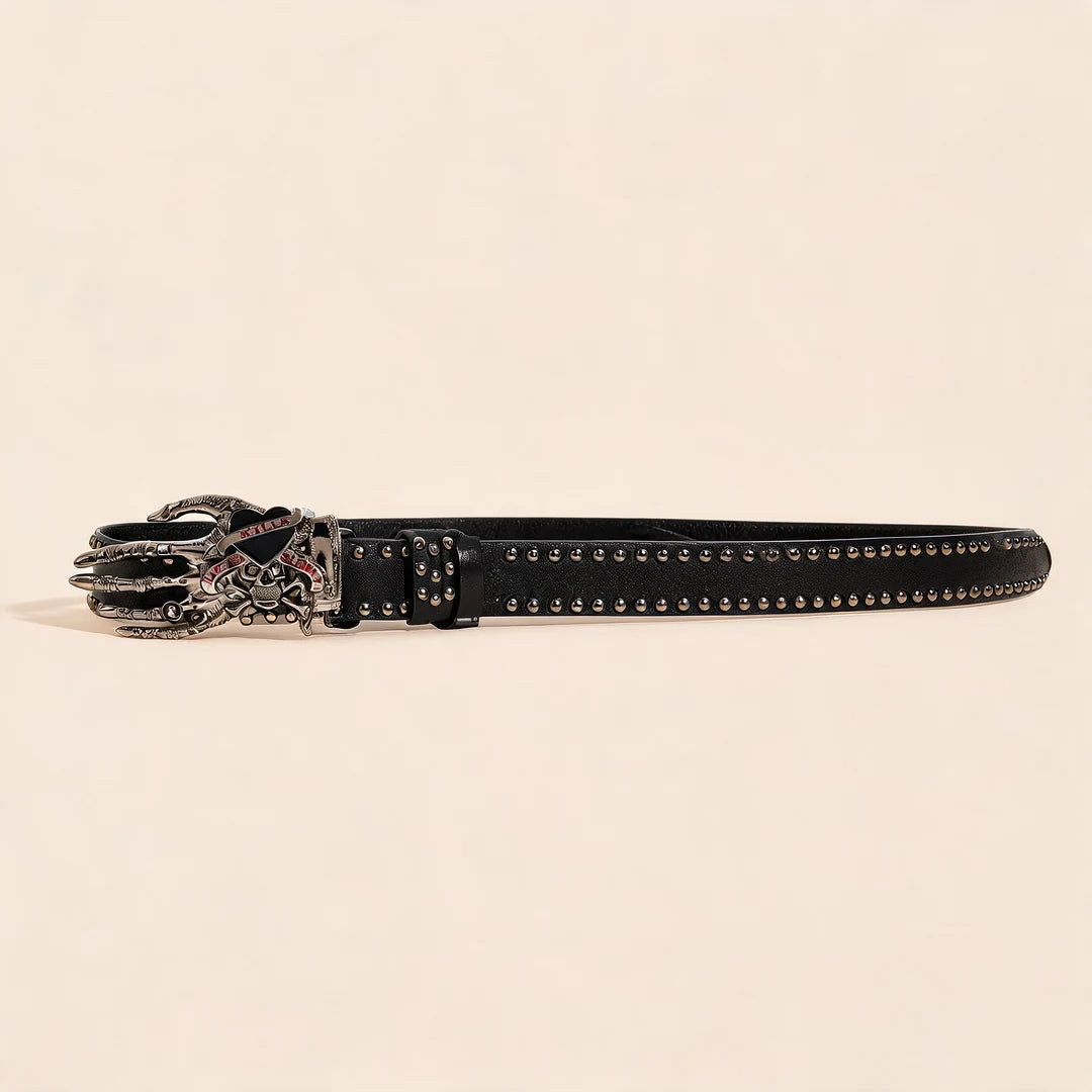 Ceinture cloutée vue déroulée complète