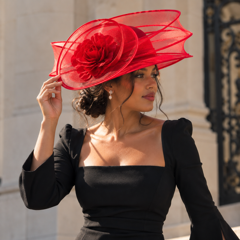 Chapeau rouge vue de profil