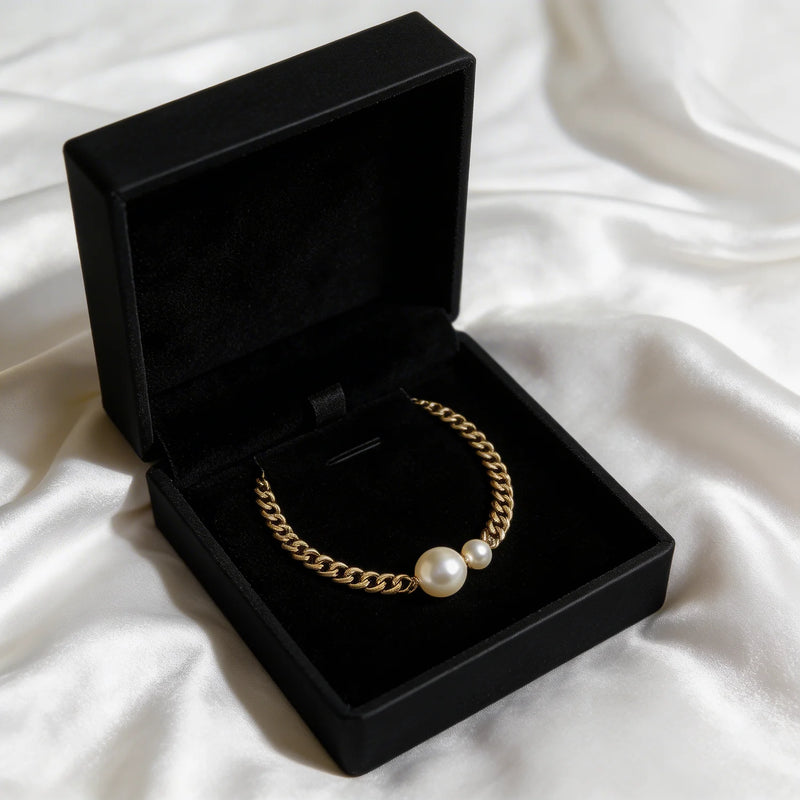 Collier Duo de Perles Minimaliste — vue 1