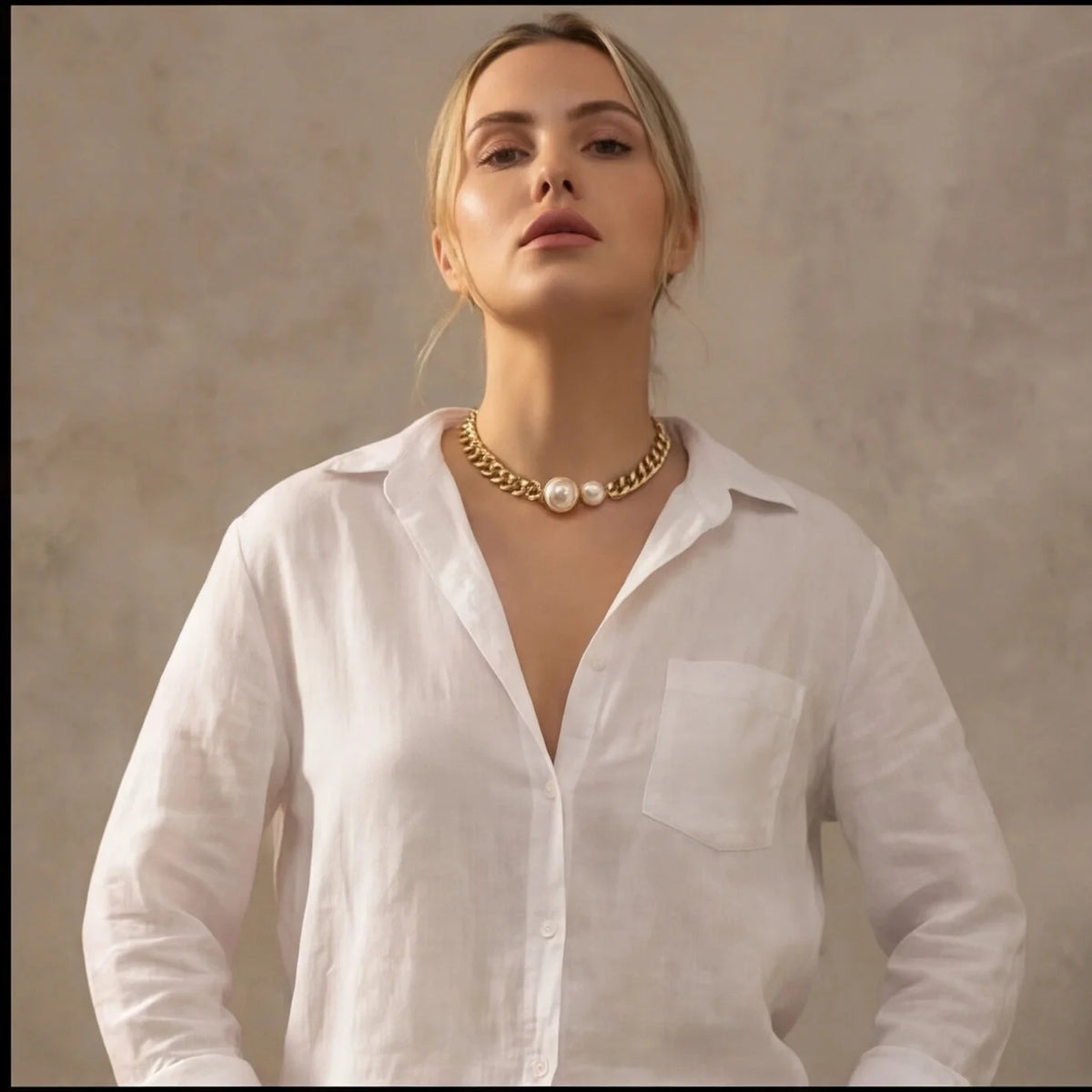 Collier Duo de Perles Minimaliste — vue 3