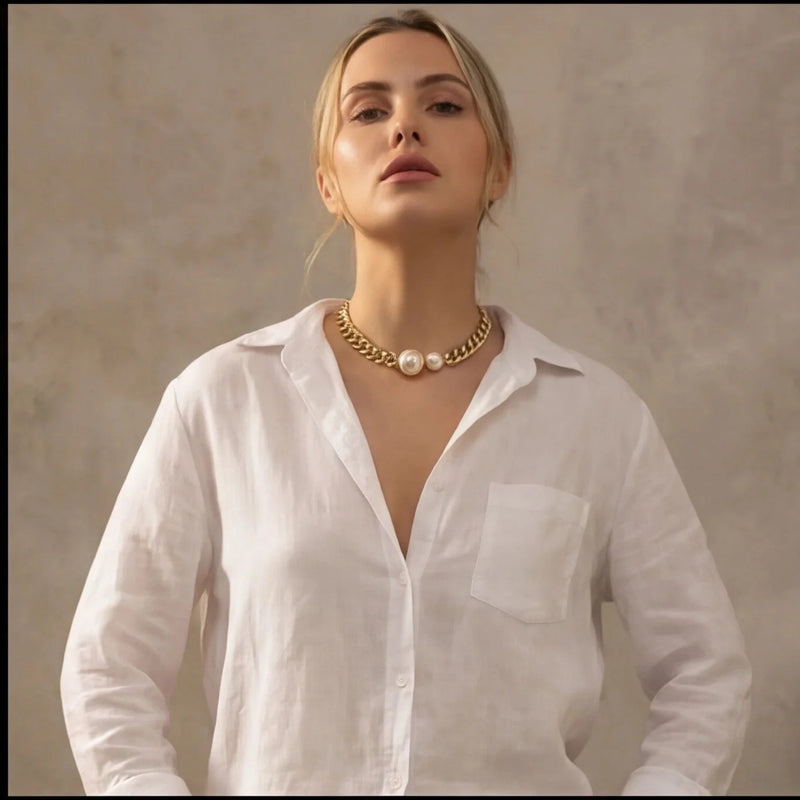 Collier Duo de Perles Minimaliste — vue 3
