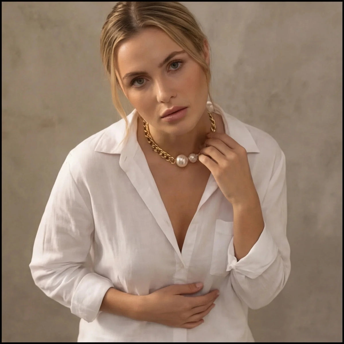 Collier Duo de Perles Minimaliste — vue 4