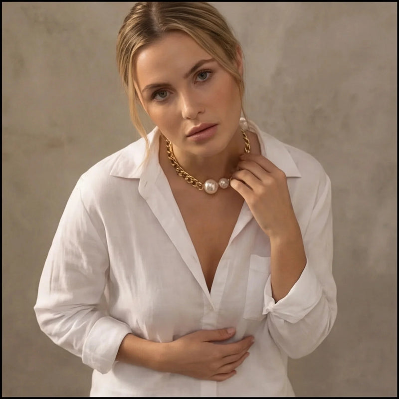 Collier Duo de Perles Minimaliste — vue 4