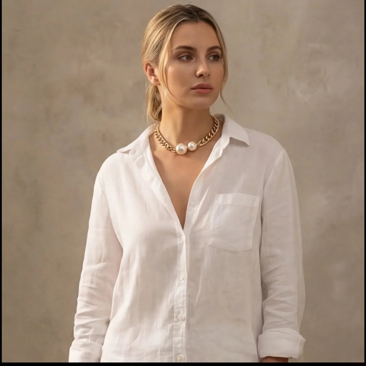 Collier Duo de Perles Minimaliste — vue 5