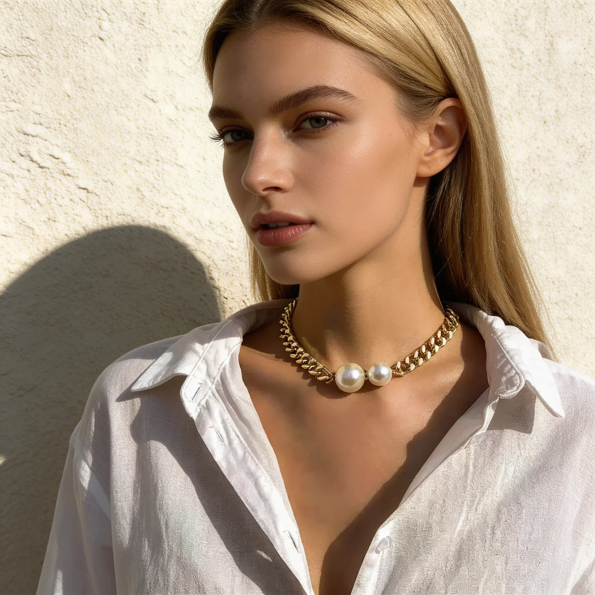 Collier Duo de Perles Minimaliste — vue 6