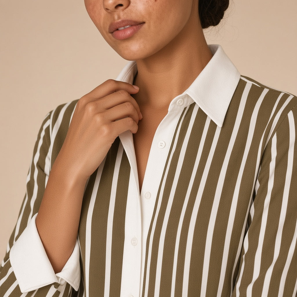Une chemise à fines rayures