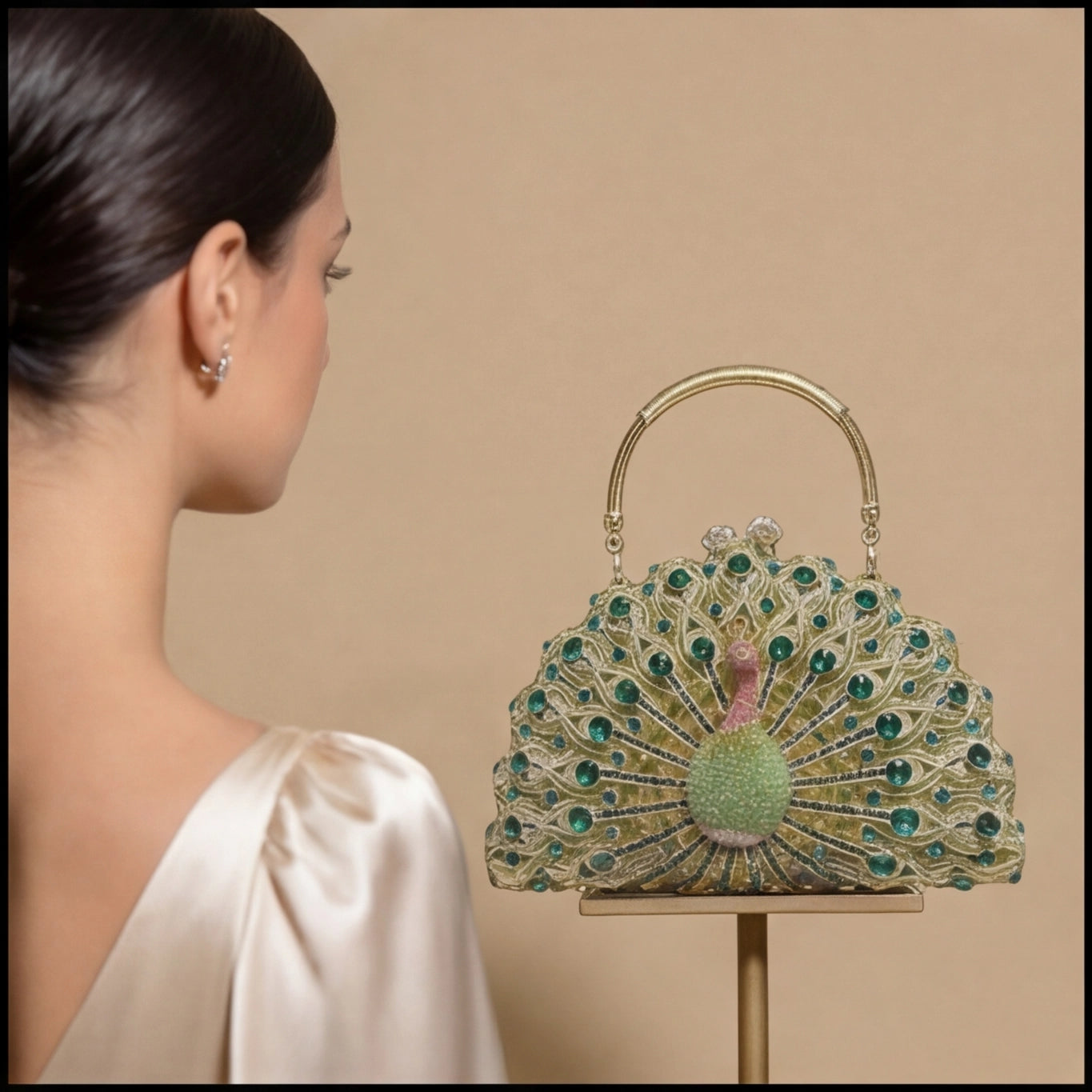 Sac à main cuir soirée détail produit - Sakiwé