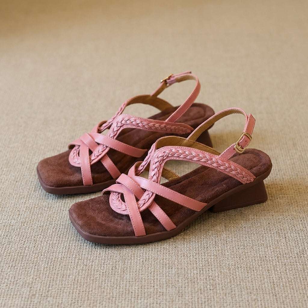 Sandales Cuir Confort Licarettte vue face - Sakiwé