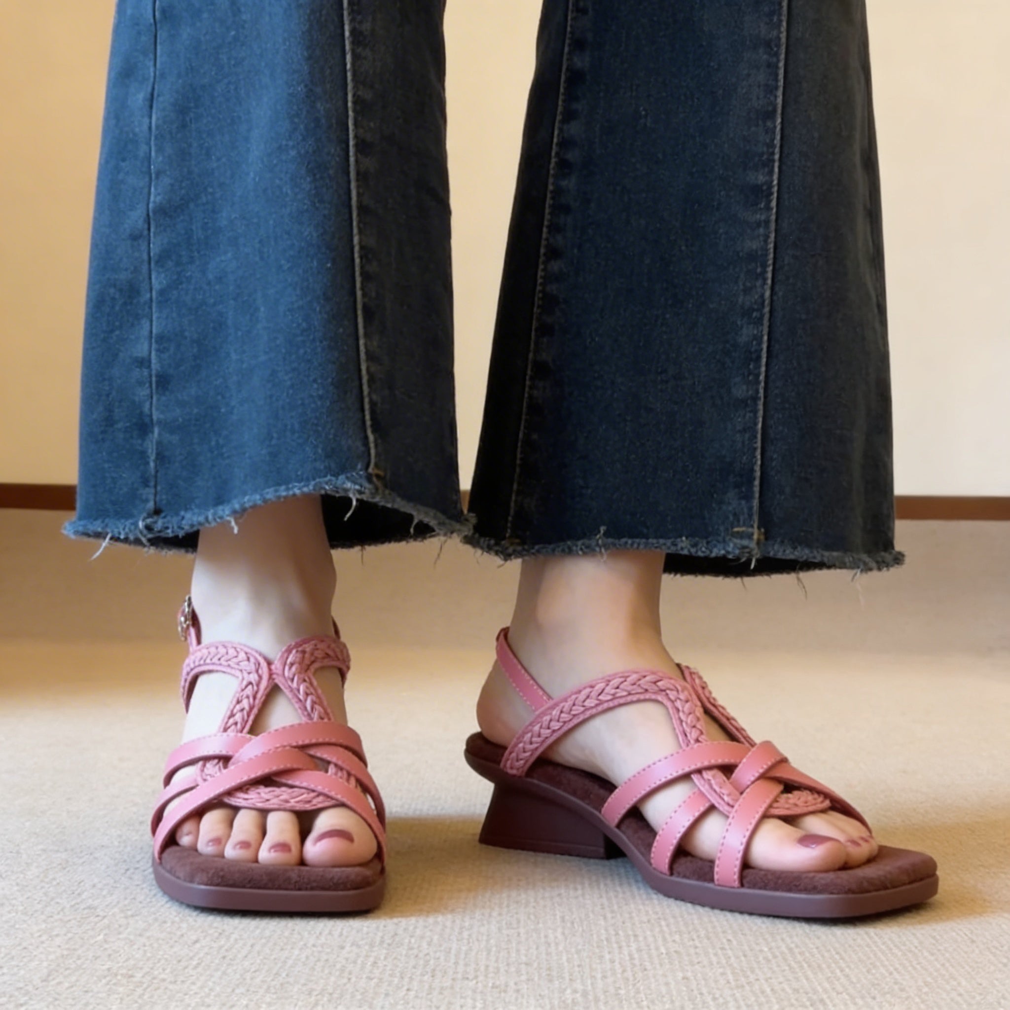 Sandales Cuir Confort Licarettte vue profil - Sakiwé