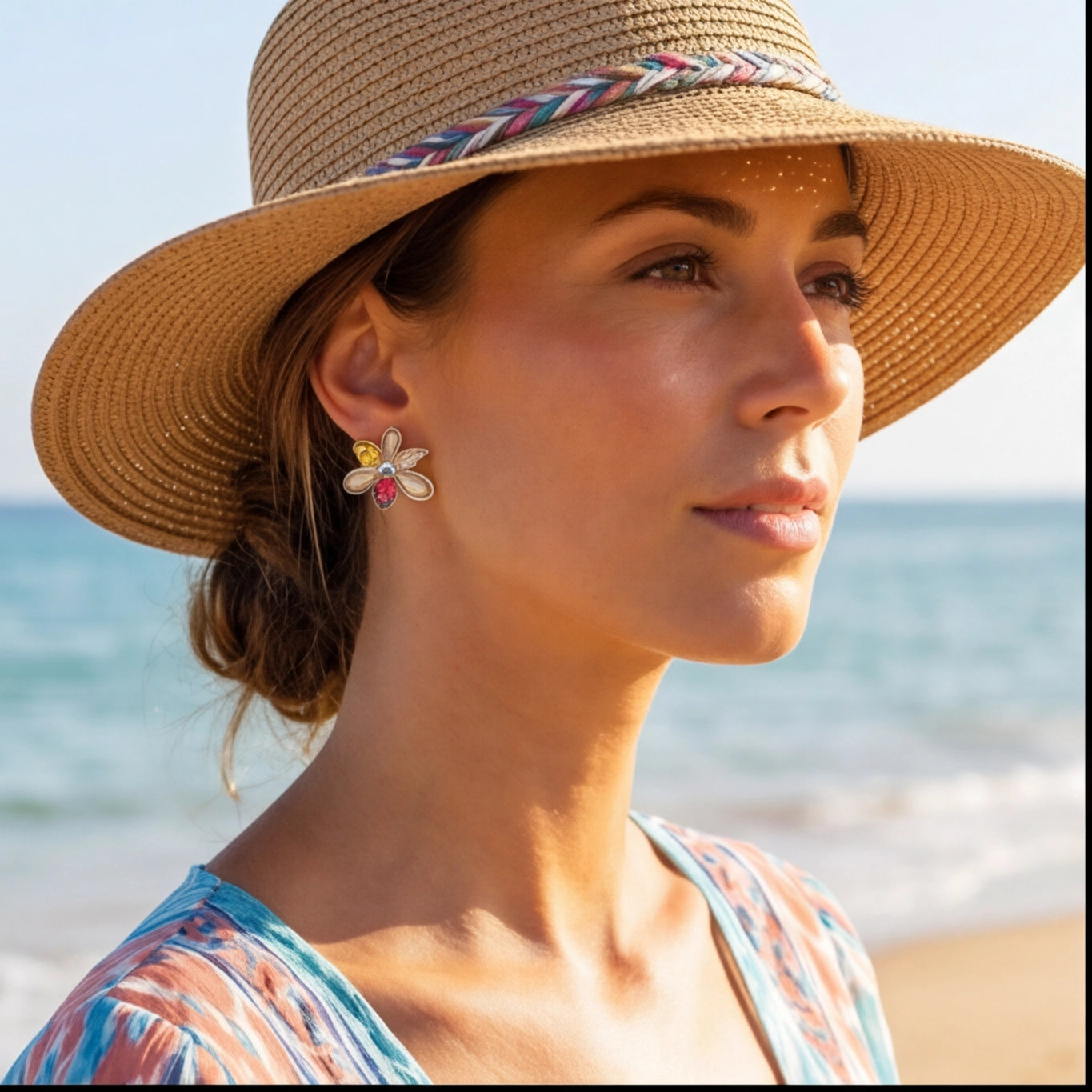 Boucles d'Oreille Cuir Minimaliste vue 6 - Sakiwé